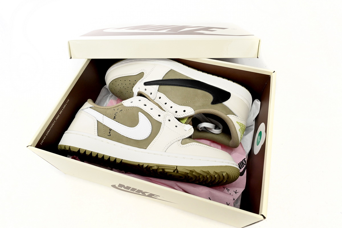 Air Jordan 1 Low Travis Scott x Air Jordan 1 Low Golf “Olive” reps,FZ3124-200