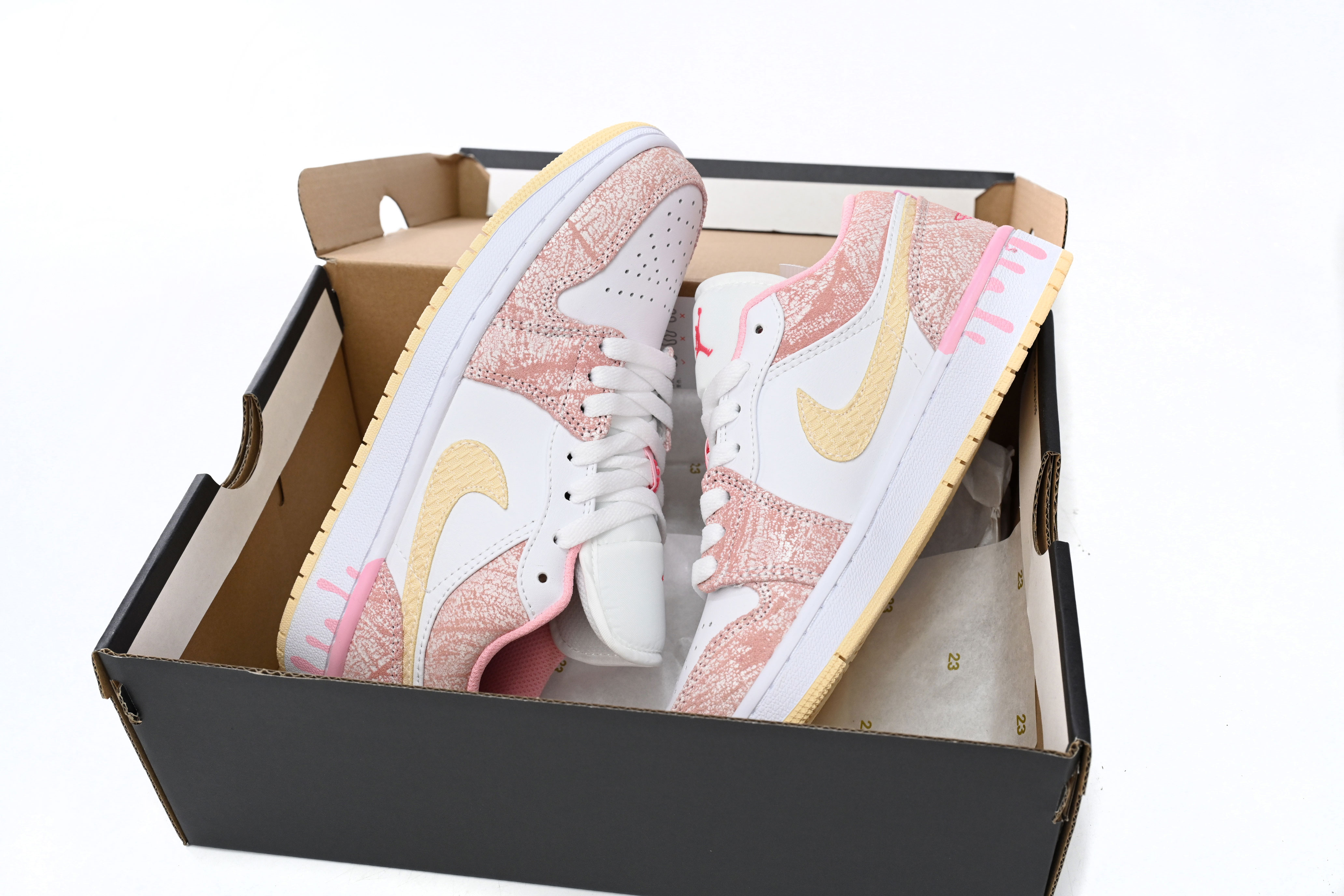 Air Jordan 1 Low SE GS Paint Drip reps,CW7104-601