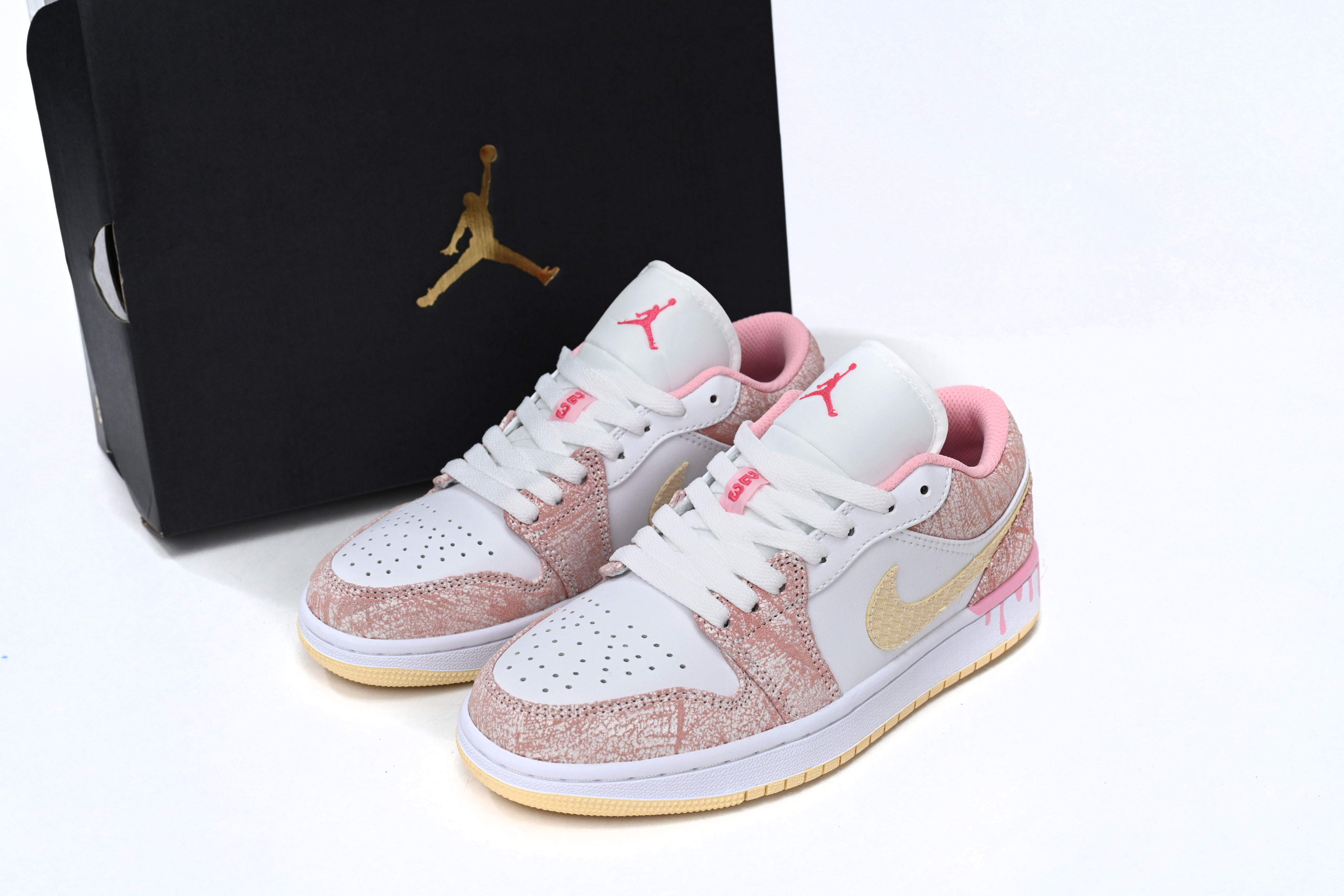 Air Jordan 1 Low SE GS Paint Drip reps,CW7104-601