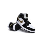 Air Jordan 1 Mid SE Black Gold Patent Leather reps,852542-007