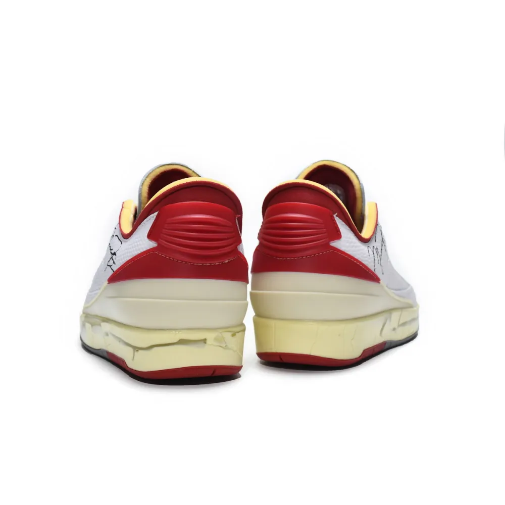 Off-White x Air Jordan 2 Retro Low SP White and Varsity Red reps,DJ4375-106