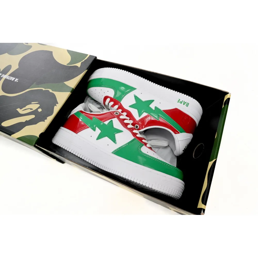 A Bathing Ape Bape Sta Low Red, white, and Green reps,1180-191-004