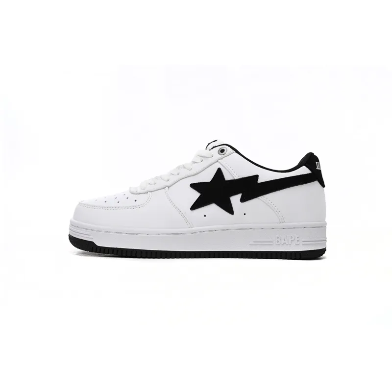 A Bathing Ape Bape Sta Low White And Black Tick reps,1173-191-912