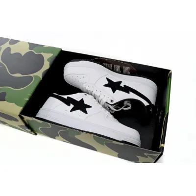 A Bathing Ape Bape Sta Low White And Black Tick reps,1173-191-912 02