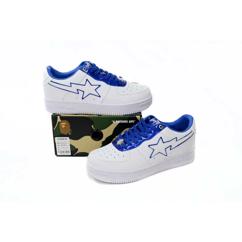  A Bathing Ape Bape Sta Low White and Blue Border reps,1J30-191-017