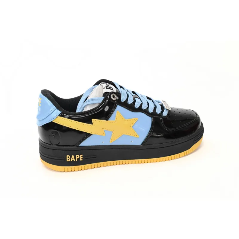 A Bathing Ape Bape Sta Low Black, Blue, And Yellow reps,1H20 191 046