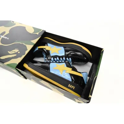 A Bathing Ape Bape Sta Low Black, Blue, And Yellow reps,1H20 191 046 02