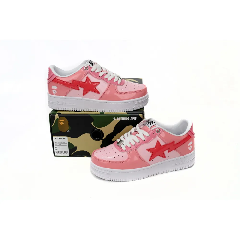 A Bathing Ape Bape Sta Low Pink Paint Leather reps,1H2-019-1046