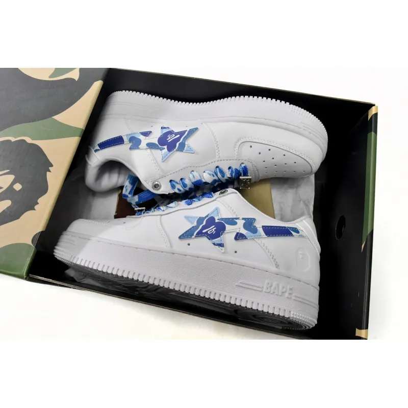 A Bathing Ape Bape Sta Low White Blue Camouflage reps,1H20-191-045