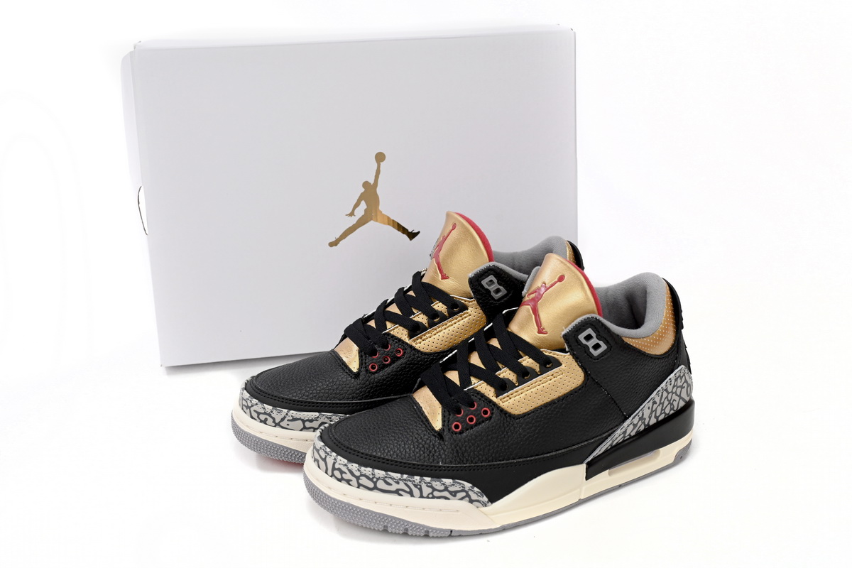 Air Jordan 3 WMNS “Black Gold” reps,CK9246-067, Replica Shoes