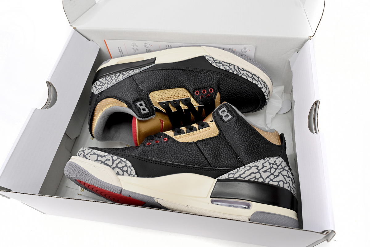Air Jordan 3 WMNS “Black Gold” reps,CK9246-067, Replica Shoes