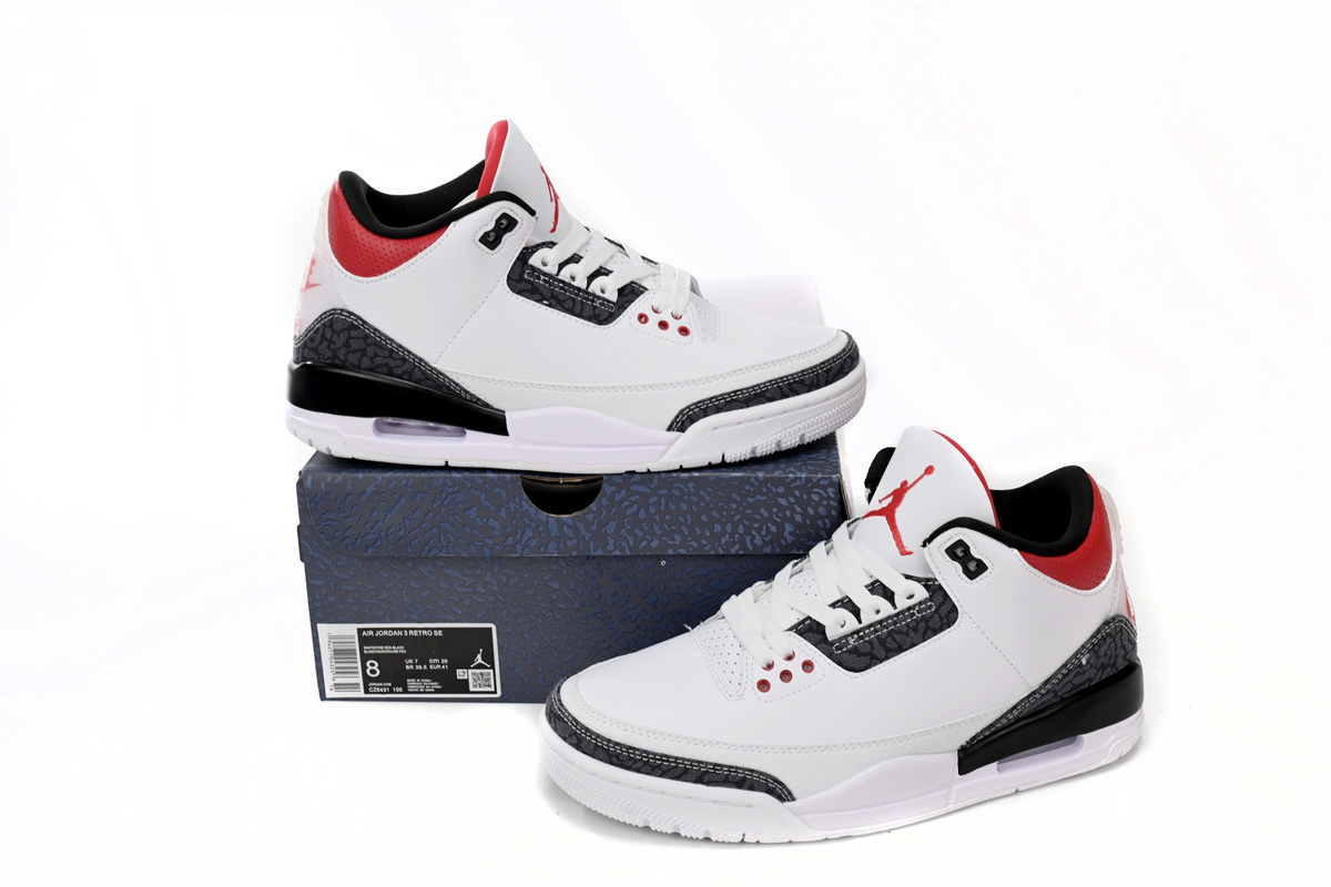 Air Jordan 3 SE DNM “Fire Red” reps,CZ6431-100, Replica Shoes