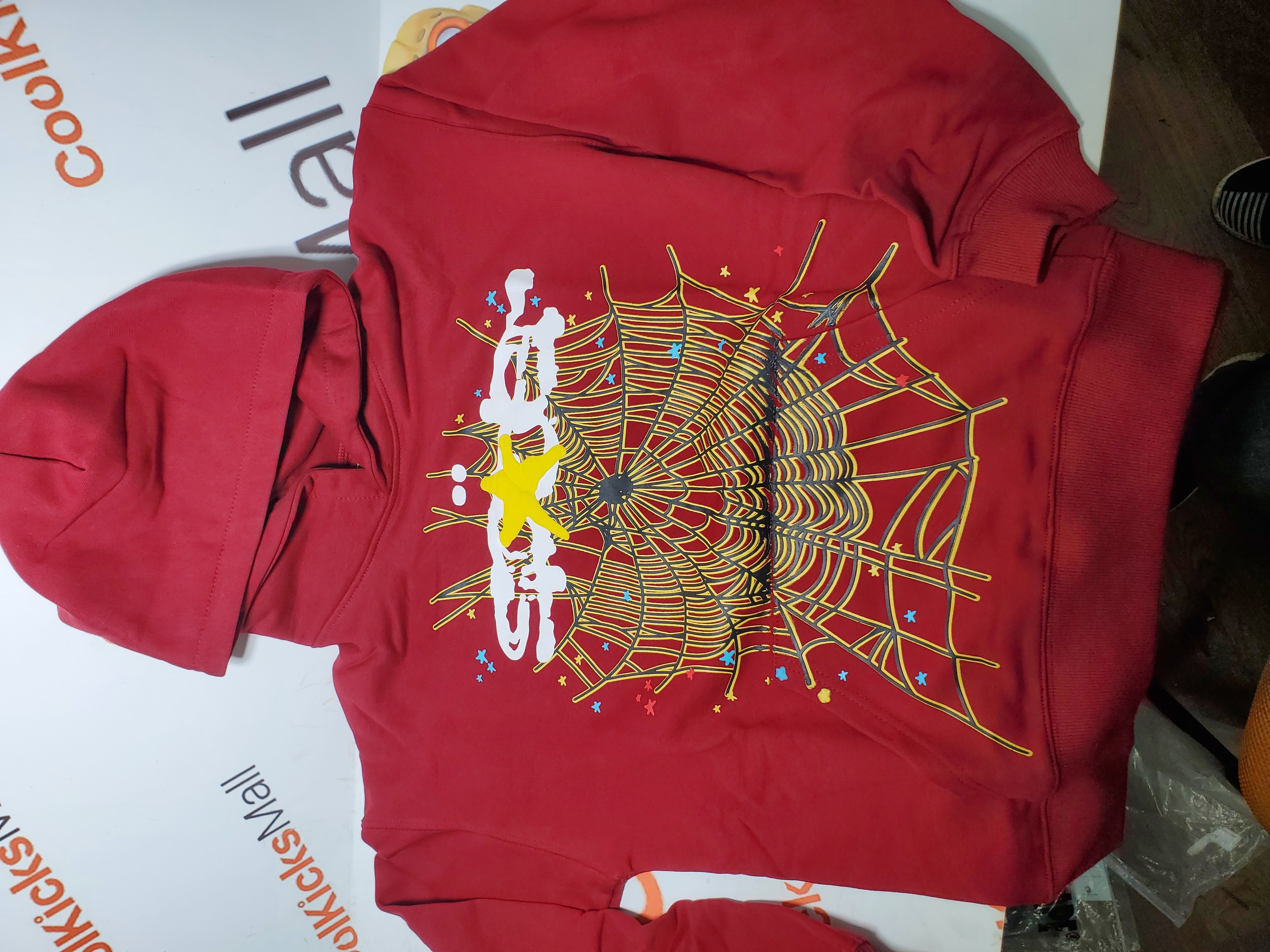 Sp5der Logo Maroon Hoodie