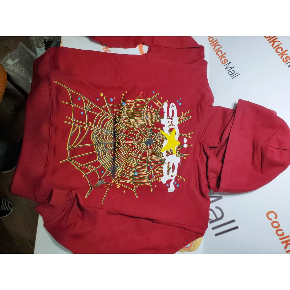 Sp5der Logo Maroon Hoodie