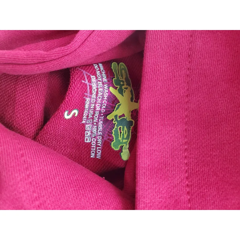 Sp5der Logo Maroon Hoodie