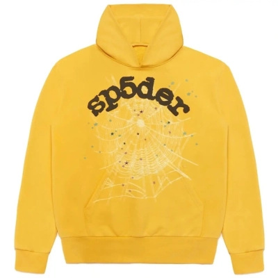 Sp5der Worldwide Classic Yellow Hoodie 01
