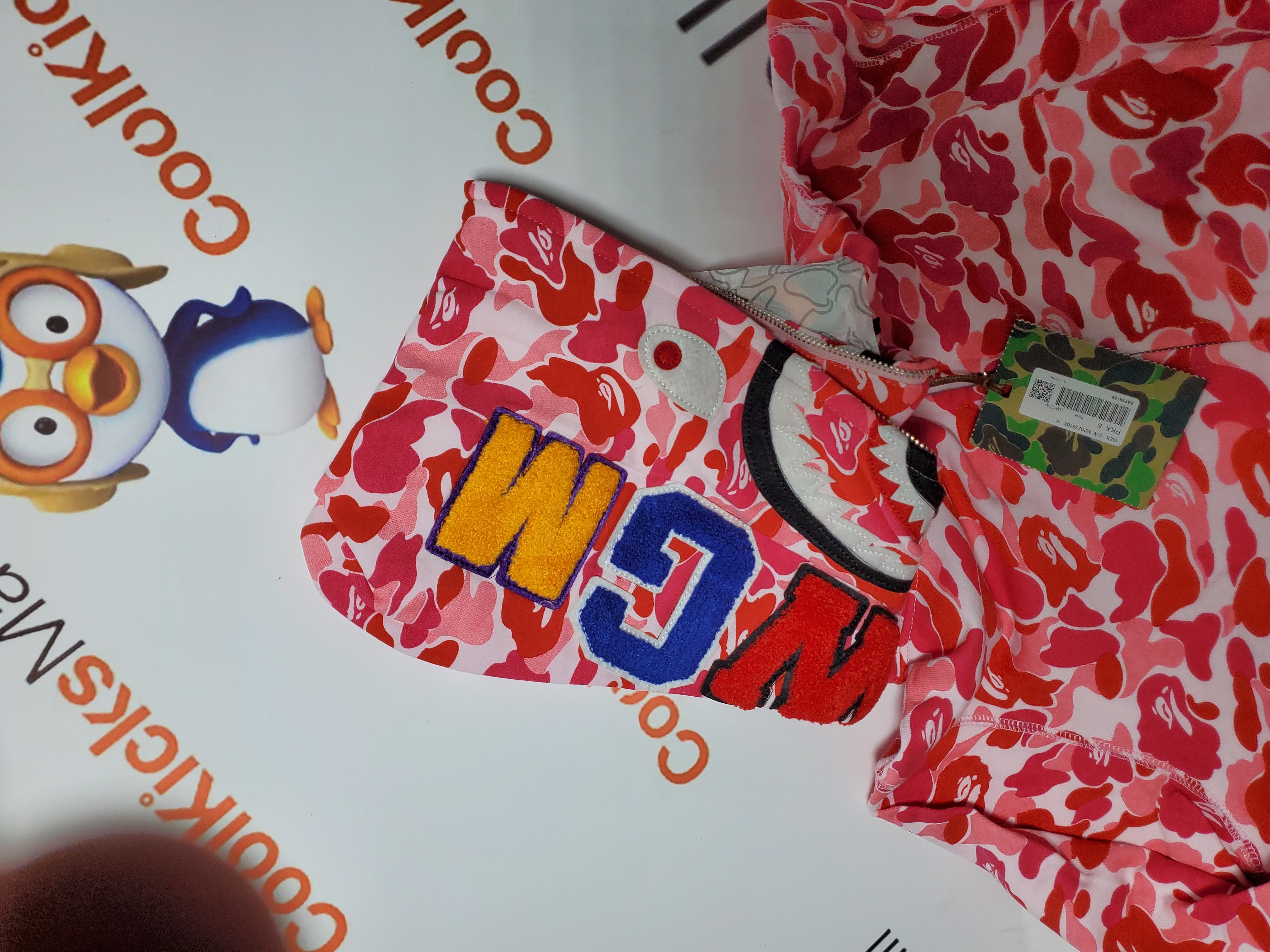 BAPE ABC Camo Shark Full Zip Hoodie Pink