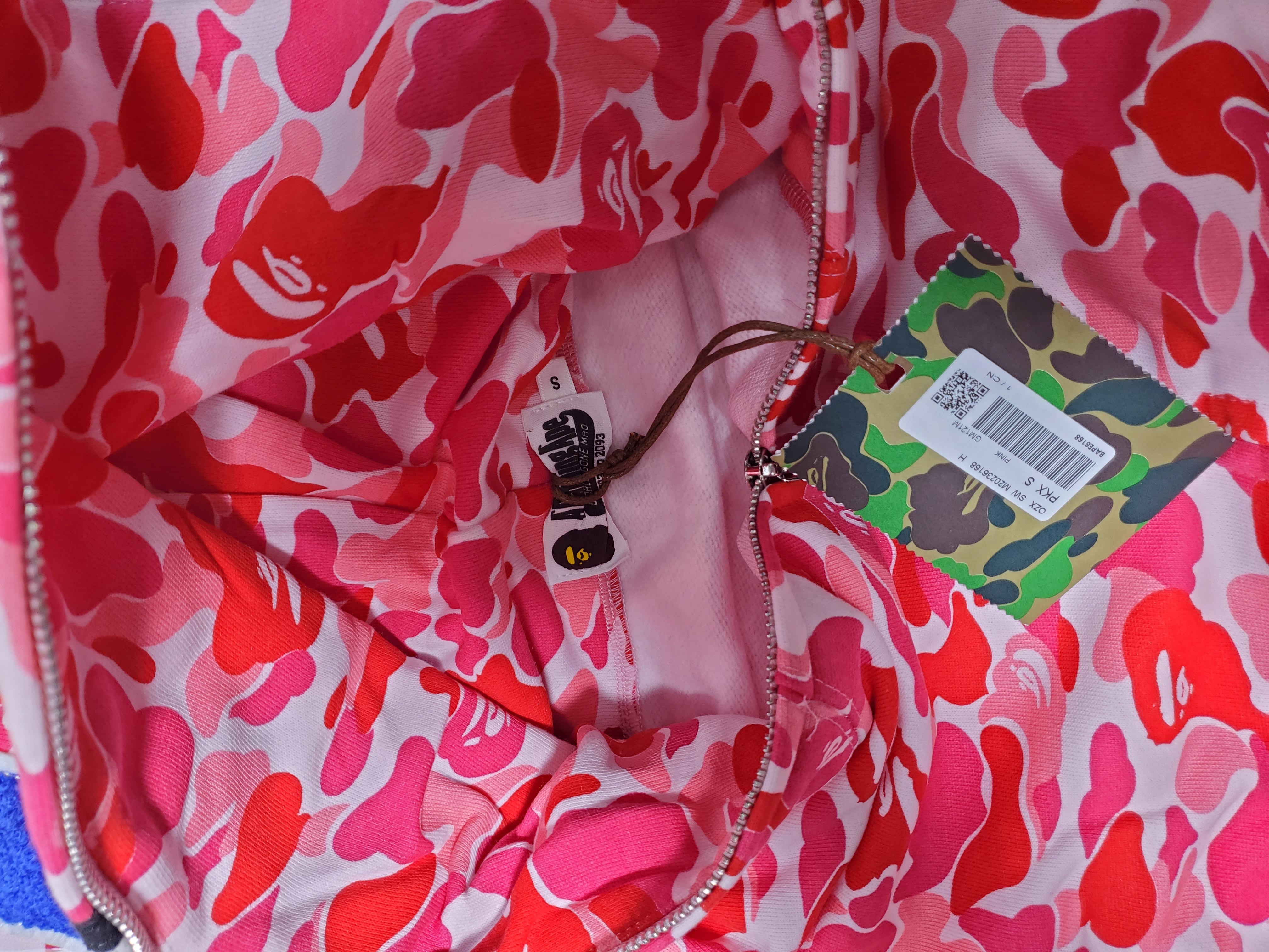 BAPE ABC Camo Shark Full Zip Hoodie Pink