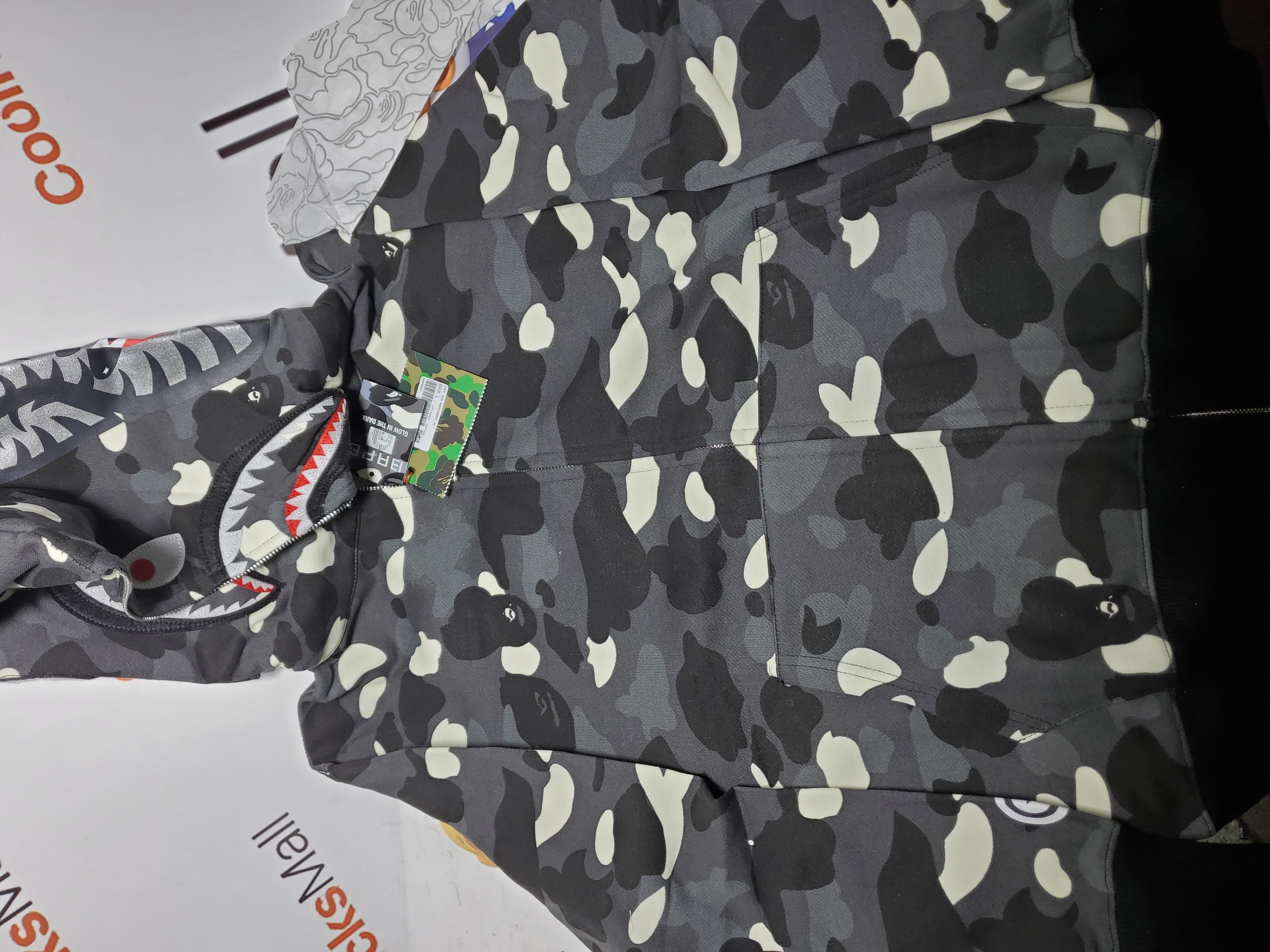 BAPE Color Camo Shark Full Zip Hoodie Black