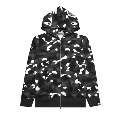 BAPE City Camo Shark Full Zip Hoodie Black 01