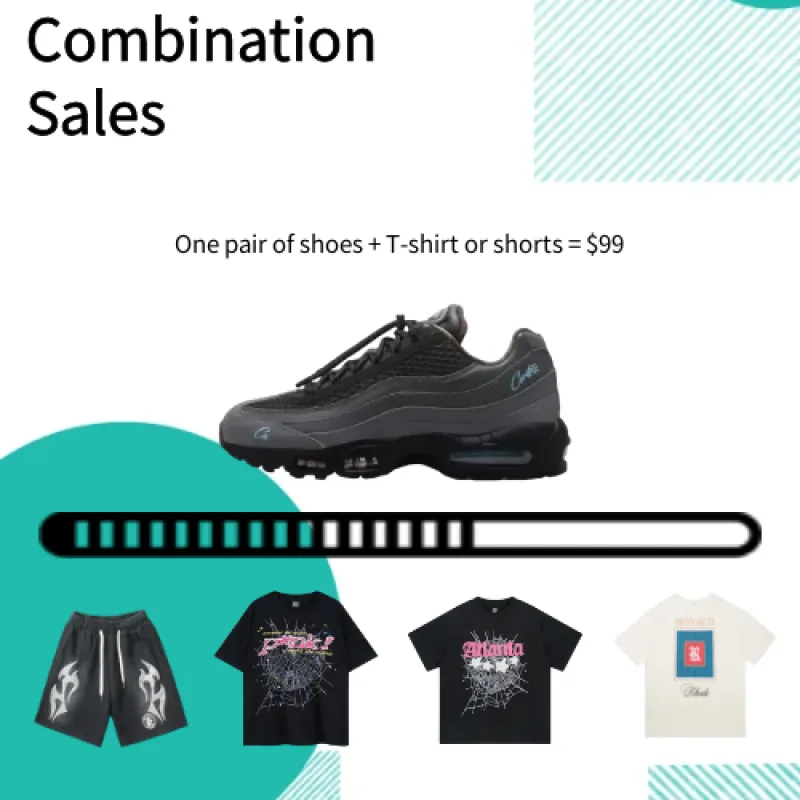 Combination Sales Corteiz Corteiz x Air Max 95 Les Bleus & T-shirt FB2709-002