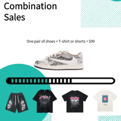 Combination Sales Jordan 1 low Designer& T-shirt and Shorts 01