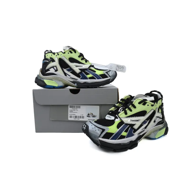 Balenciaga Runner Black Green 677403W3RB55179, Replica Shoes