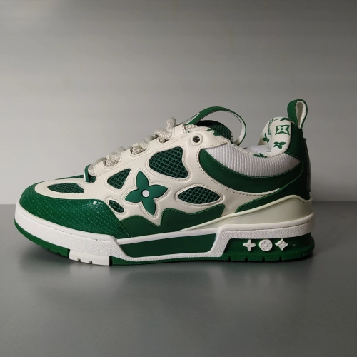 QC Pics Of Louis Vuitton Skate Sneaker Green White Reps at Replica Online