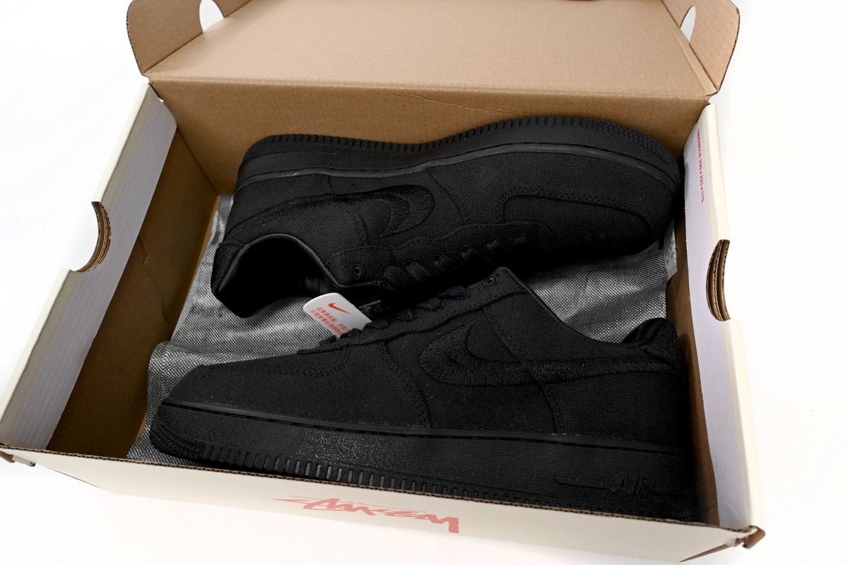 Air Force 1 Low Stussy Black Replica, CZ9084-001
