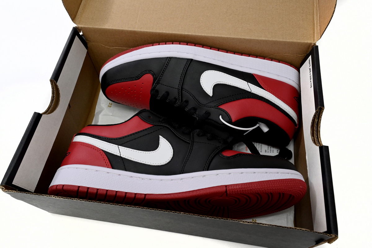 Jordan 1 Low Alternate Bred Toe Replica, 553558-066, Replica Shoes