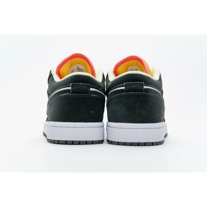 Jordan 1 Low Black Aurora Green Laser Orange Replica, CK3022-013