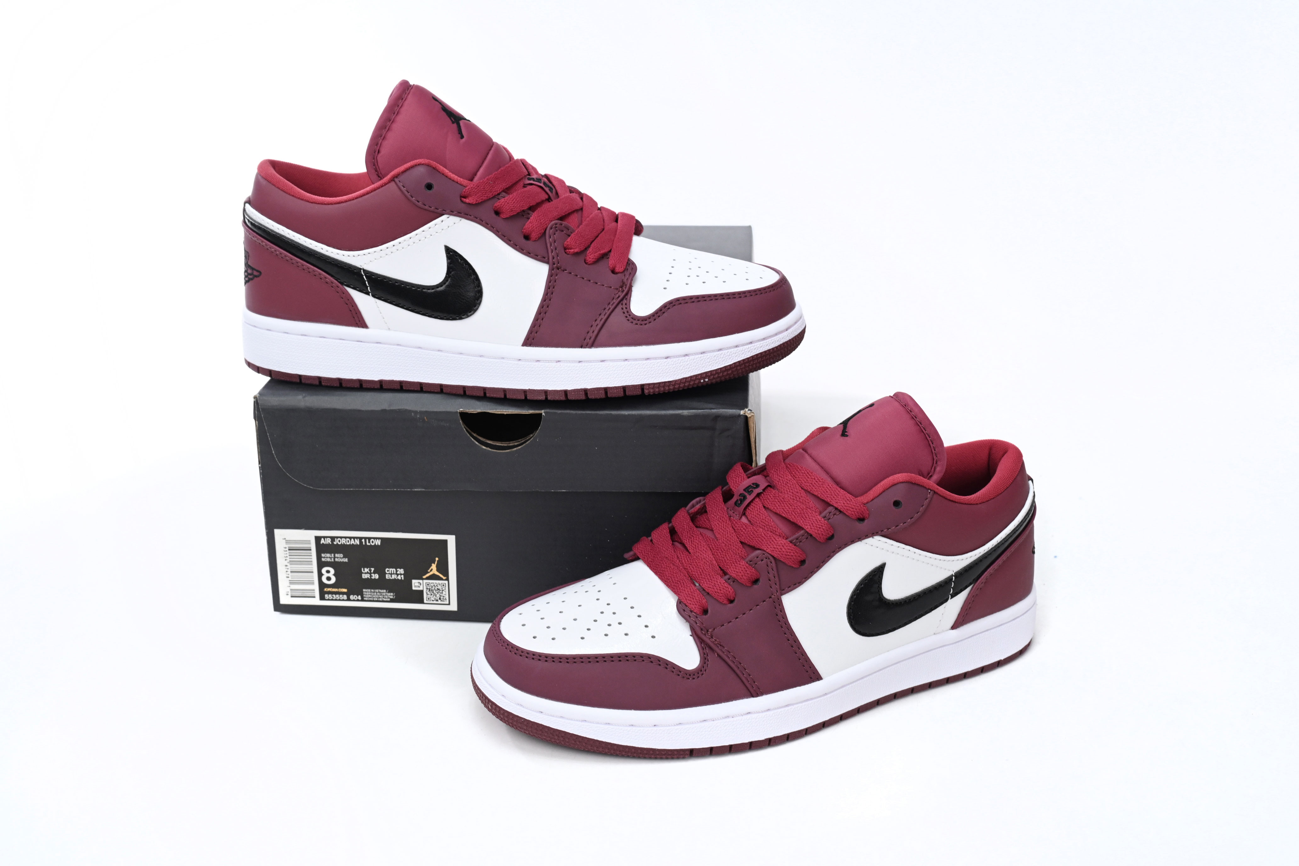 Jordan 1 Low Noble Red Replica, 553558-604, Replica Shoes