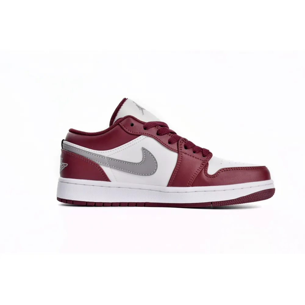 Jordan 1 Low White Bordeaux Replica, 553558-615