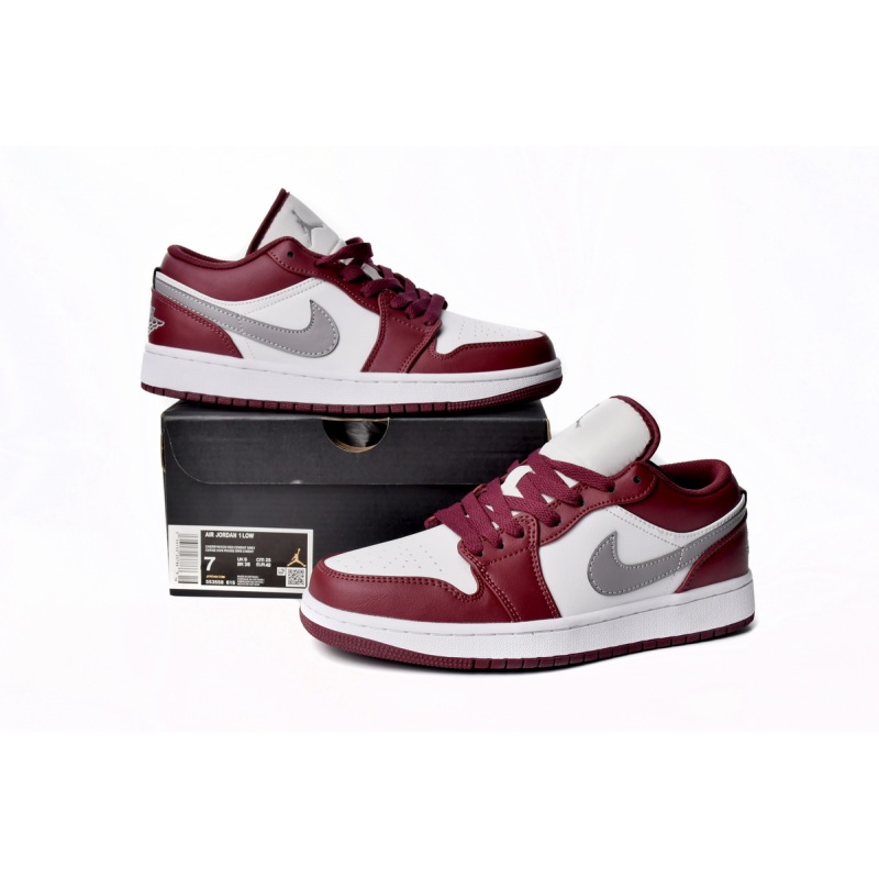 Jordan 1 Low White Bordeaux Replica, 553558-615, Replica Shoes