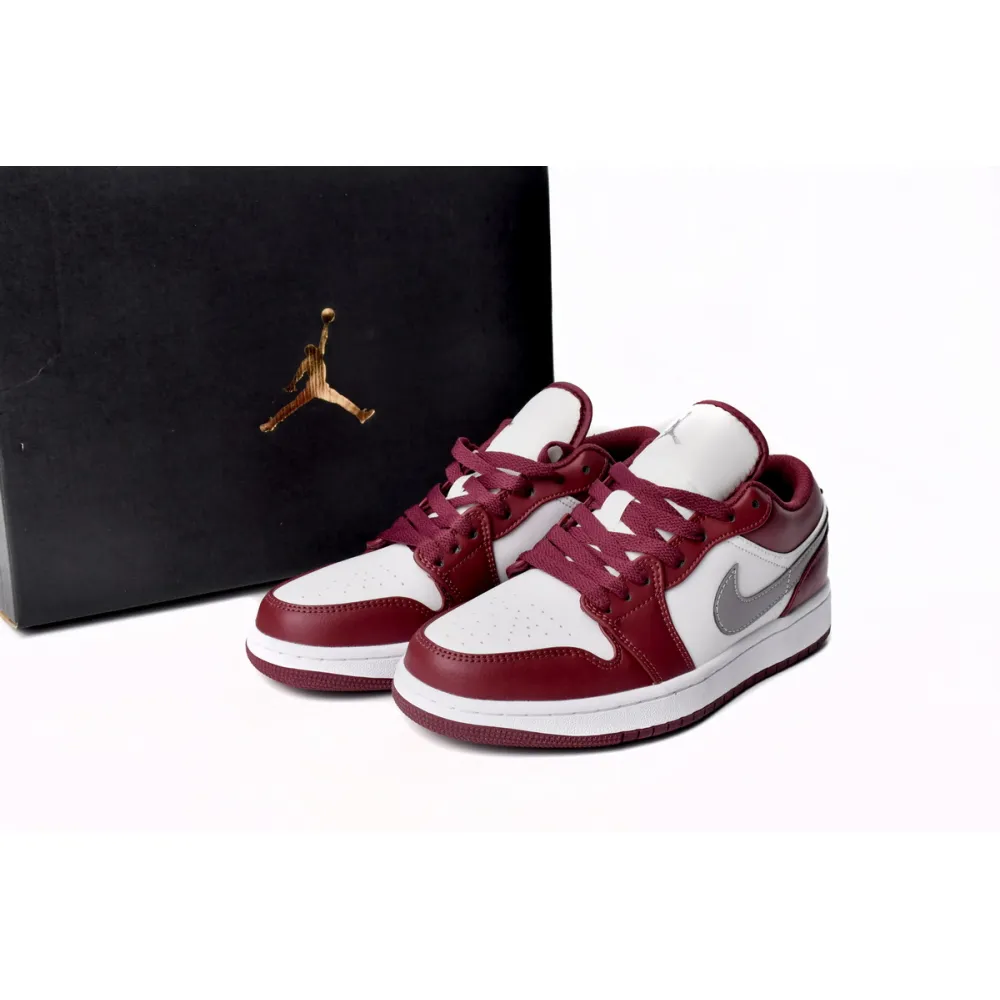 Jordan 1 Low White Bordeaux Replica, 553558-615