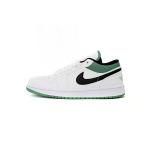 Jordan 1 Low White Lucky Green Tumbled Leather Replica