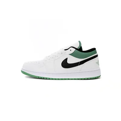 Jordan 1 Low White Lucky Green Tumbled Leather Replica, 553560-129 01