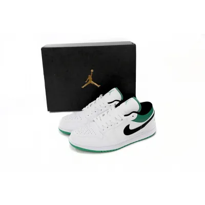 Jordan 1 Low White Lucky Green Tumbled Leather Replica, 553560-129 02