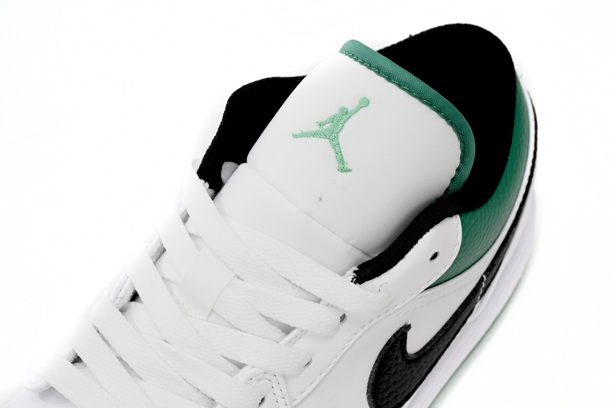 Jordan 1 Low White Lucky Green Tumbled Leather Replica, 553560-129, Replica Shoes
