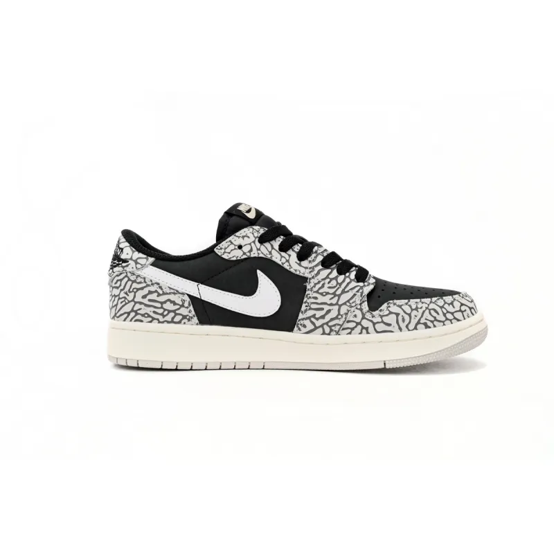 Jordan 1 Retro Low OG Black Cement Replica, CZ0858-001