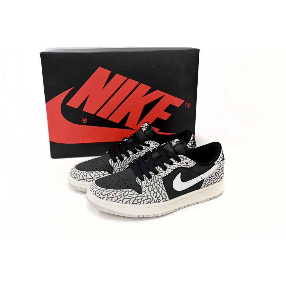 Jordan 1 Retro Low OG Black Cement Replica, CZ0858-001