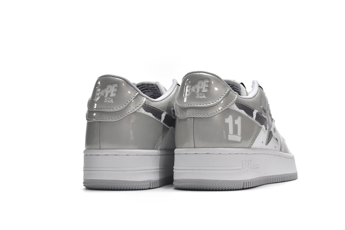 A Bathing Ape Bape Sta Low White Grey Mirror Surface Replica