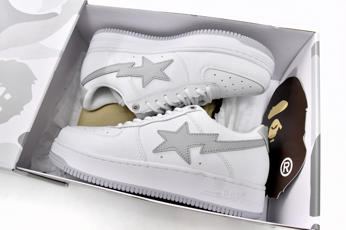 A Bathing Ape Bape Sta Low White Grey Replica,1H73-191-921