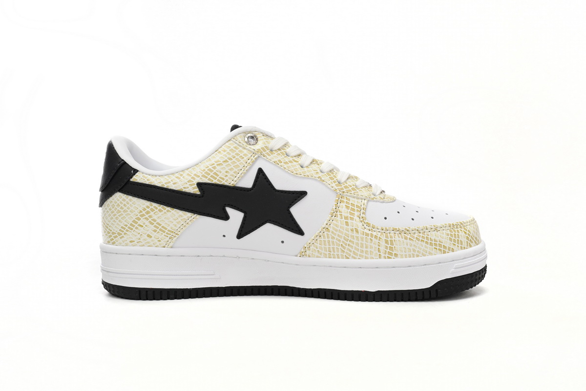 A Bathing Ape Bape Sta Low White Snake Skin Pattern Replica, 1I80 191 009