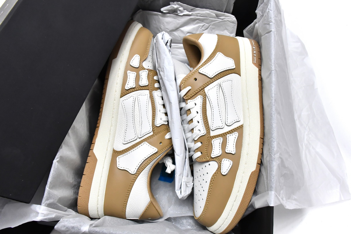 AMIRI Skel Top Low White Brown Replica, MFS003-281