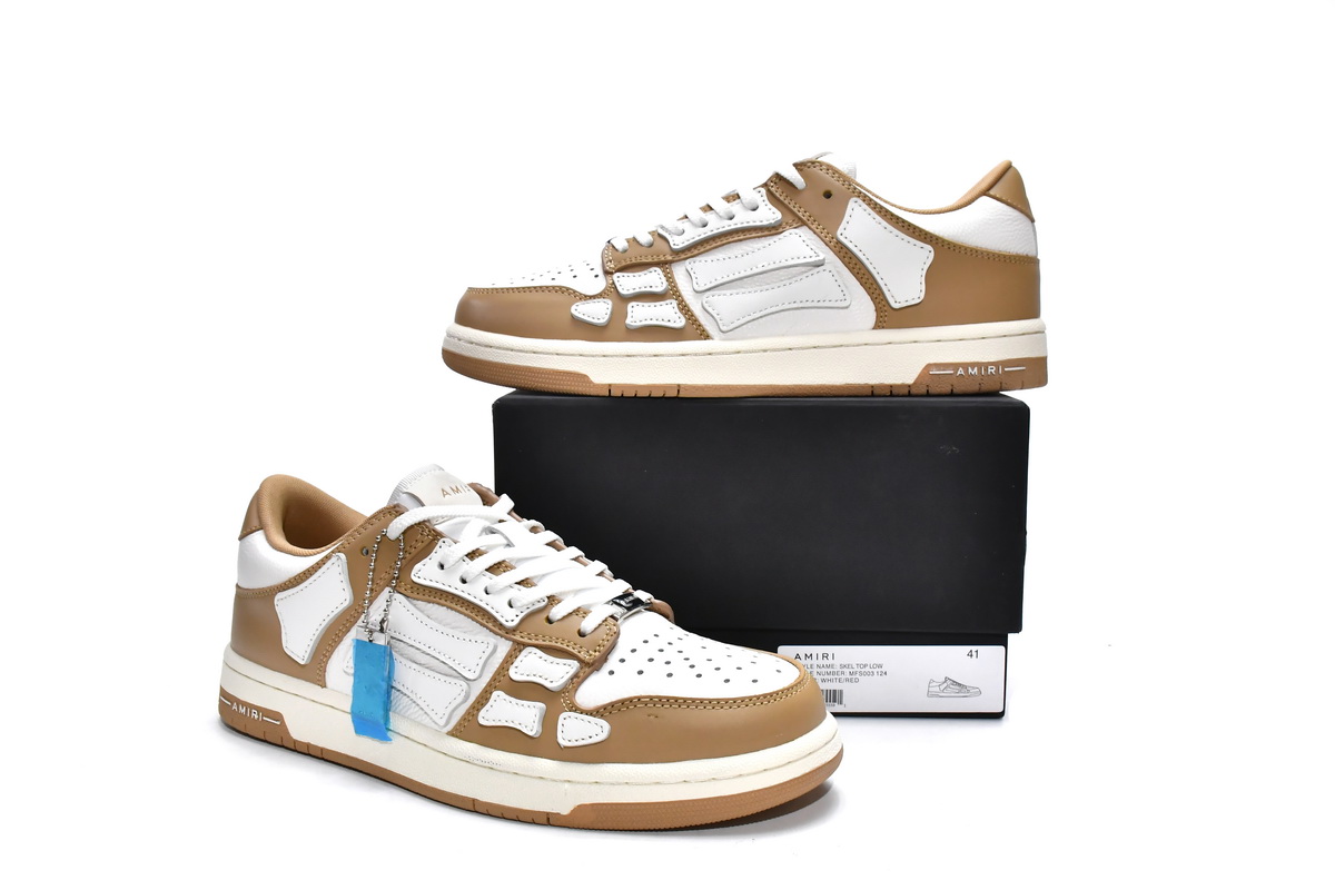 AMIRI Skel Top Low White Brown Replica, MFS003-281