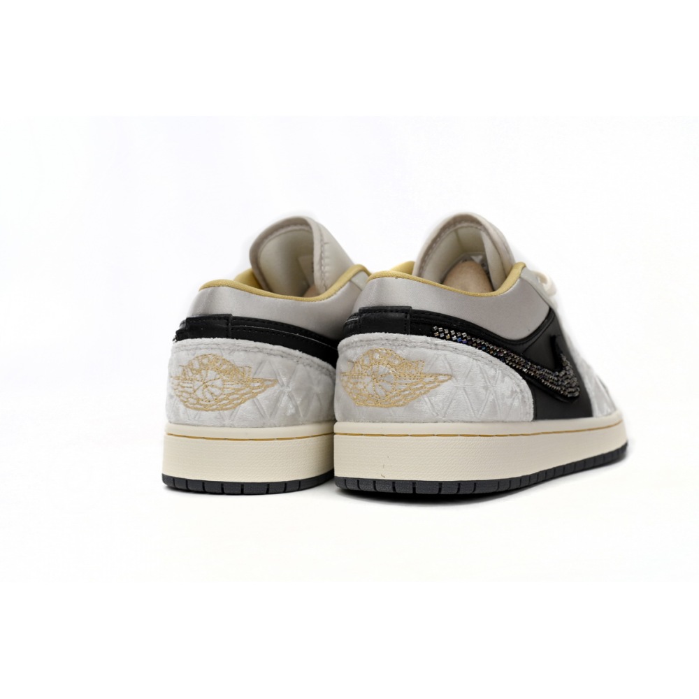 Jordan 1 Low Beaded Swoosh Replica, DV1762-001, Replica Shoes