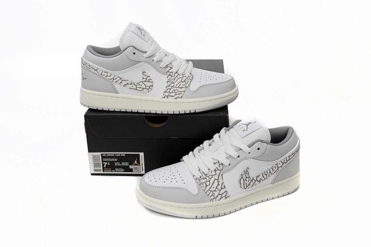Jordan 1 Low PRM Smoke Grey Elephant Replica, DH4269-100, Replica Shoes