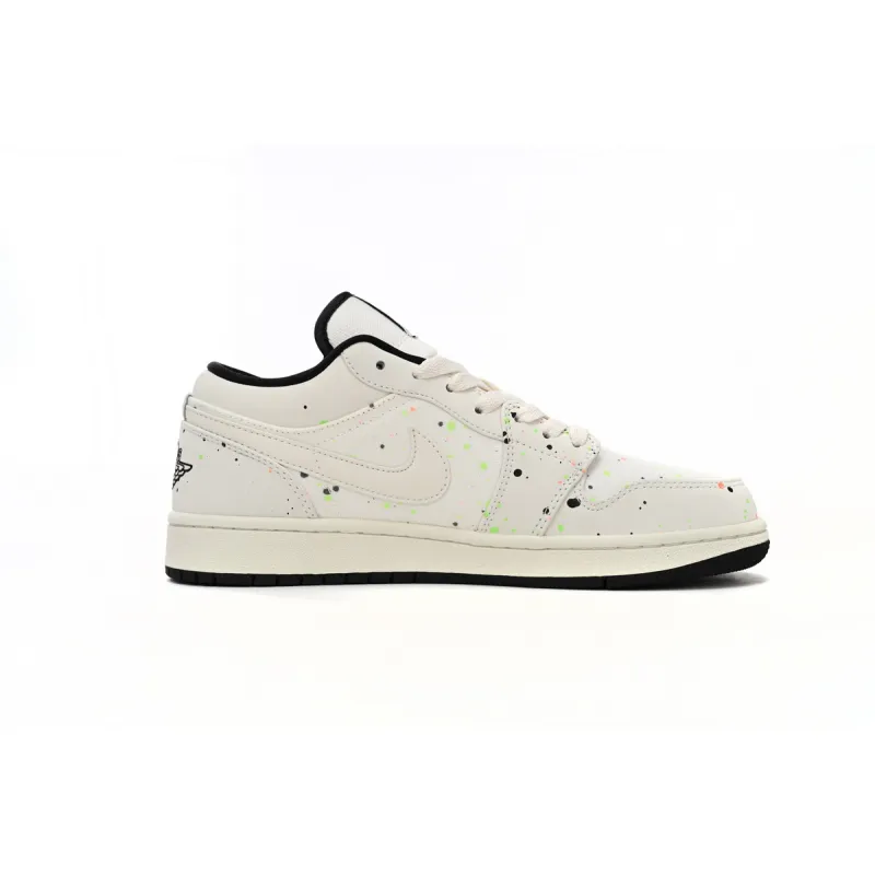 Jordan 1 Low SE Paint Splatter Replica, DH3295-100, Replica Shoes