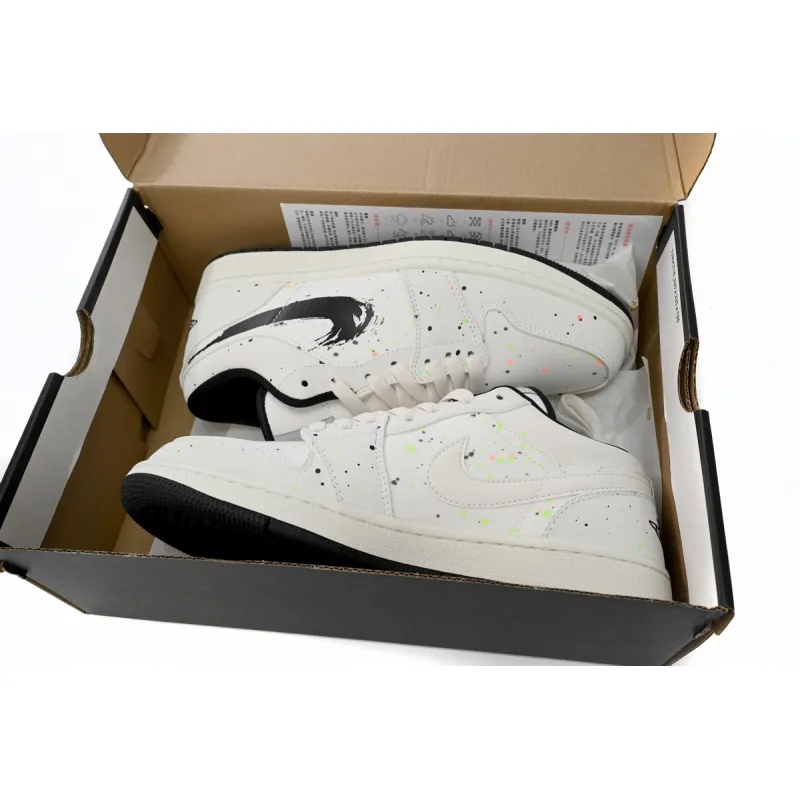 Jordan 1 Low SE Paint Splatter Replica, DH3295-100, Replica Shoes